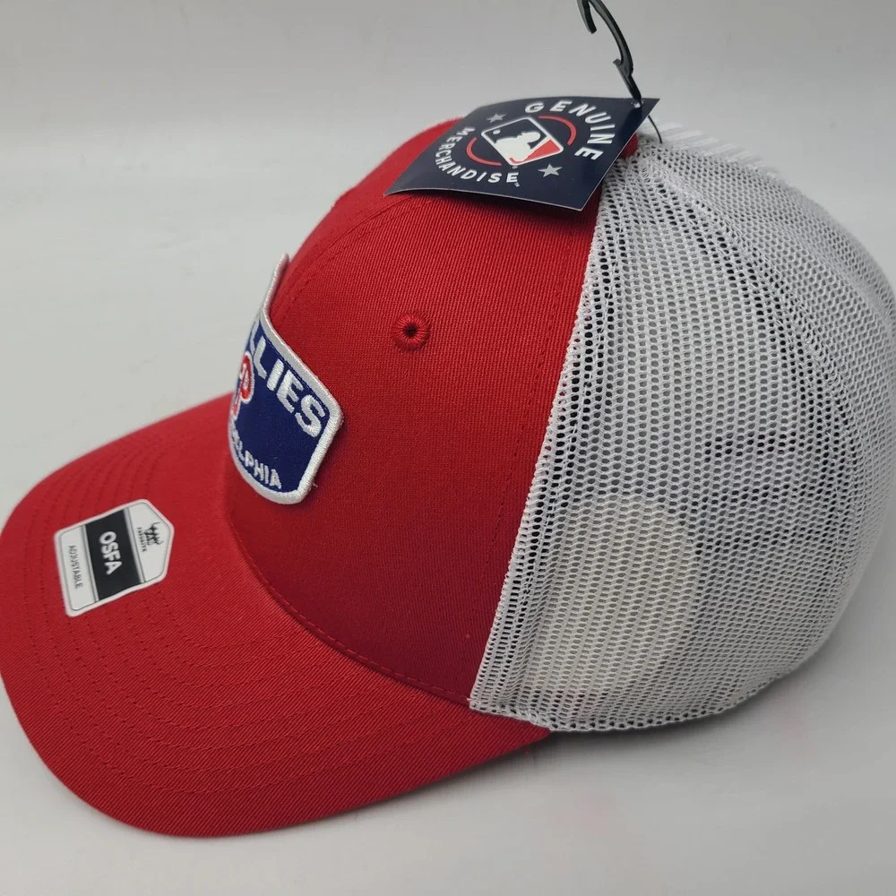 Philadelphia Phillies Hat Snapback Trucker Mesh Fan Favorite Red White MLB Men